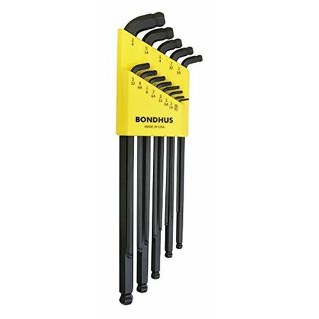 BONDHUS 13 Piece SAE L-Shape Hex Key Set, 67037 67037